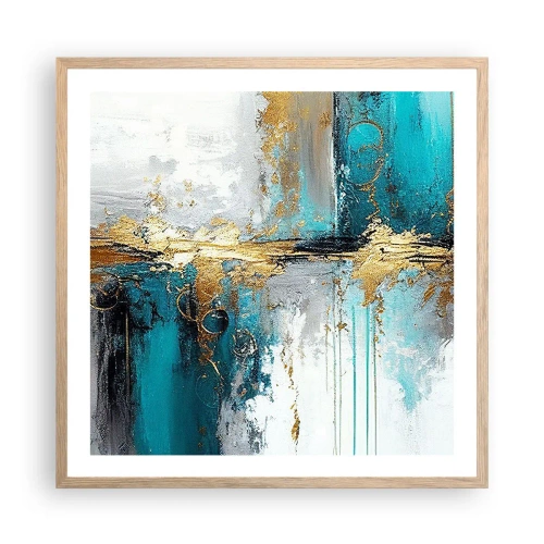 Plakát v rámu světlý dub - Všechno plyne - 60x60 cm