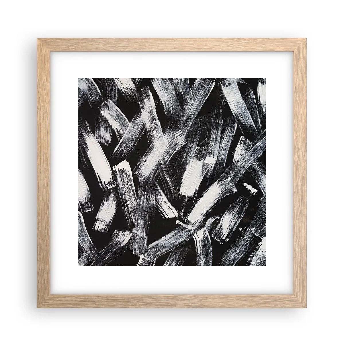 Plakát v rámu světlý dub - Abstrakce v industriálním duchu - 30x30 cm