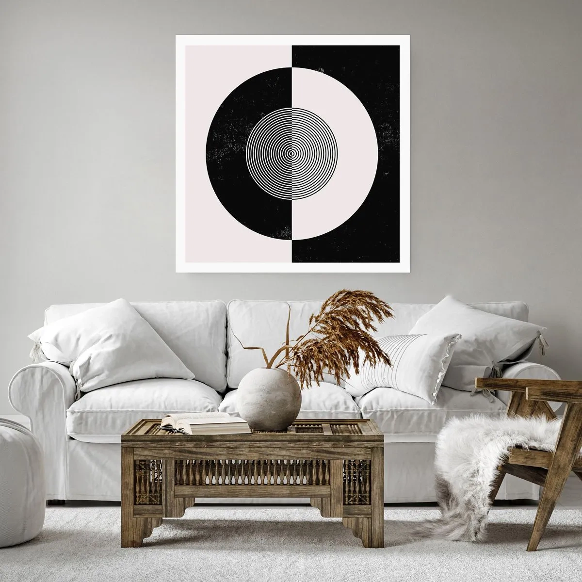 Plakát - Harmonie v černé a bílé - 60x60 cm