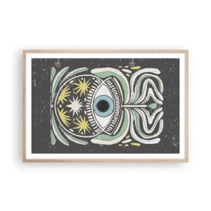 Plakát v rámu světlý dub - Kmenové rituály - 91x61 cm