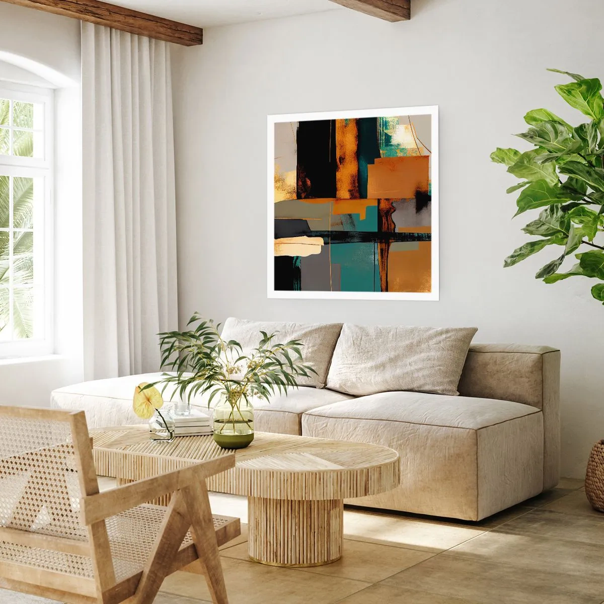 Plakát - Abstrakce – světlo a stín - 40x40 cm