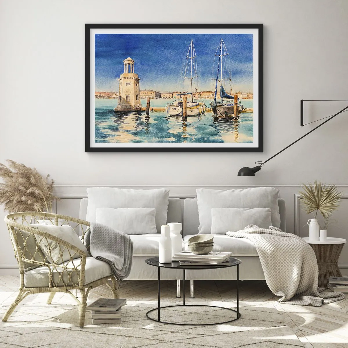 Plakát v černém rámu - Slunečná laguna - 70x50 cm