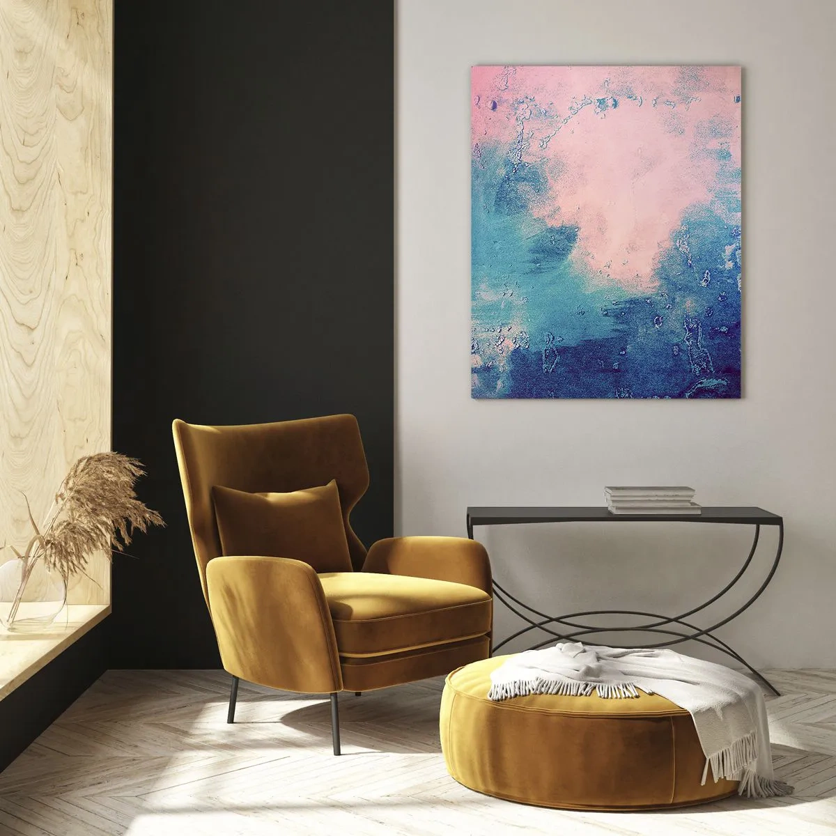 Obraz na skle - Modrá objetí - 50x70 cm