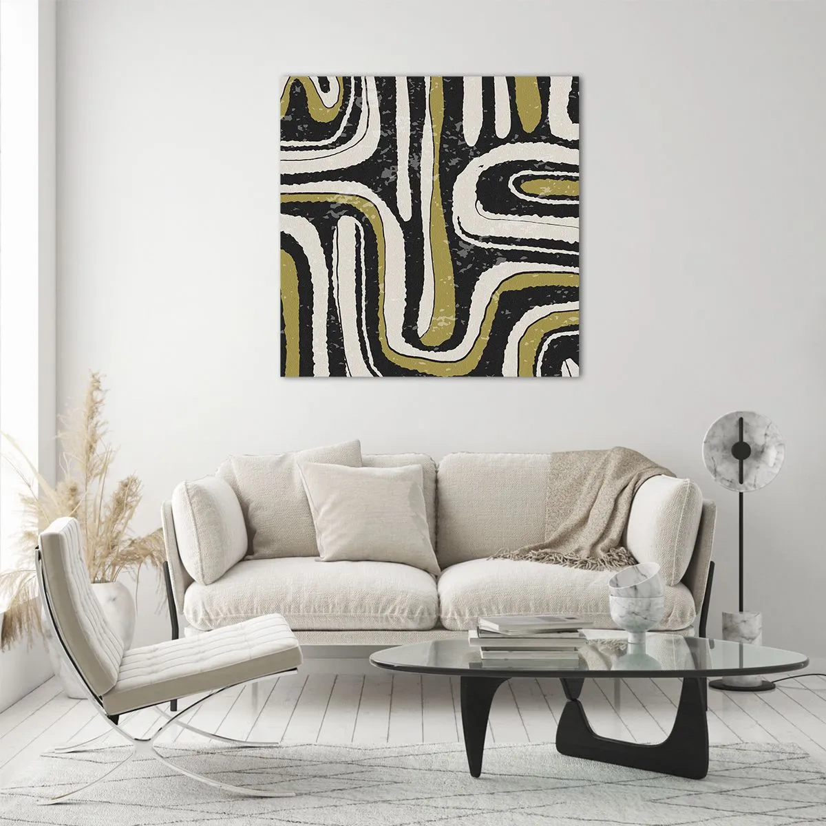 Obraz na skle - Kompozice: trakty a uličky - 60x60 cm