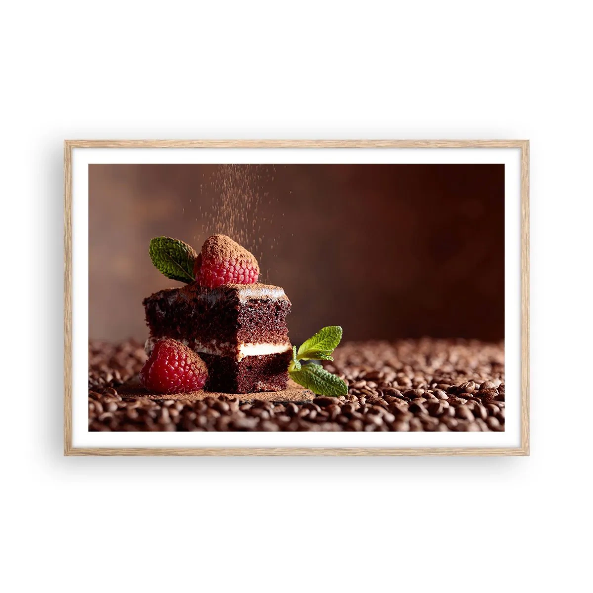 Plakát v rámu světlý dub - Život je sladký - 91x61 cm