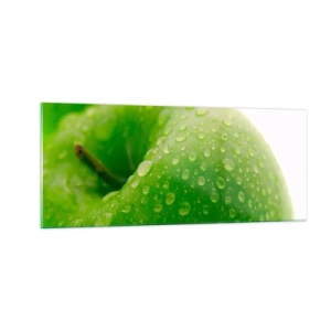 Obraz na skle - Zelená studená svěžest - 100x40 cm