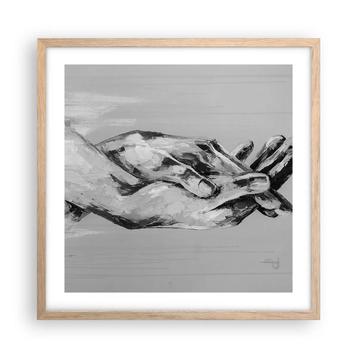 Plakát v rámu světlý dub - Začátek… - 50x50 cm