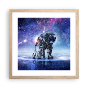 Plakát v rámu světlý dub - Hvězdné nebe nade mnou - 40x40 cm