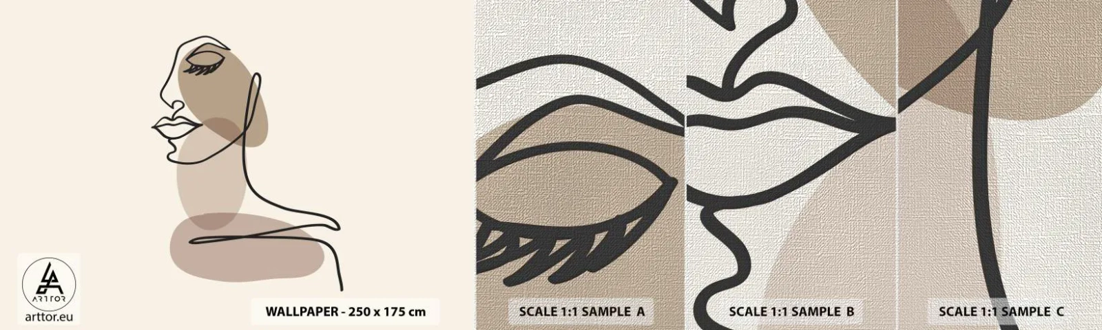 Vzor Fototapety Premium Canvas - Při poslechu samé sebe - Abstrakce, ženská tvář, Grafika - 100x30 cm