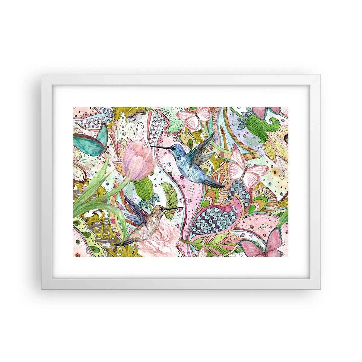 Plakát v bílém rámu - Zamotané do lián - 40x30 cm