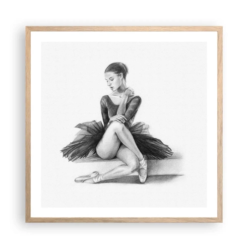 Plakát v rámu světlý dub - Okouzlená tancem - 60x60 cm