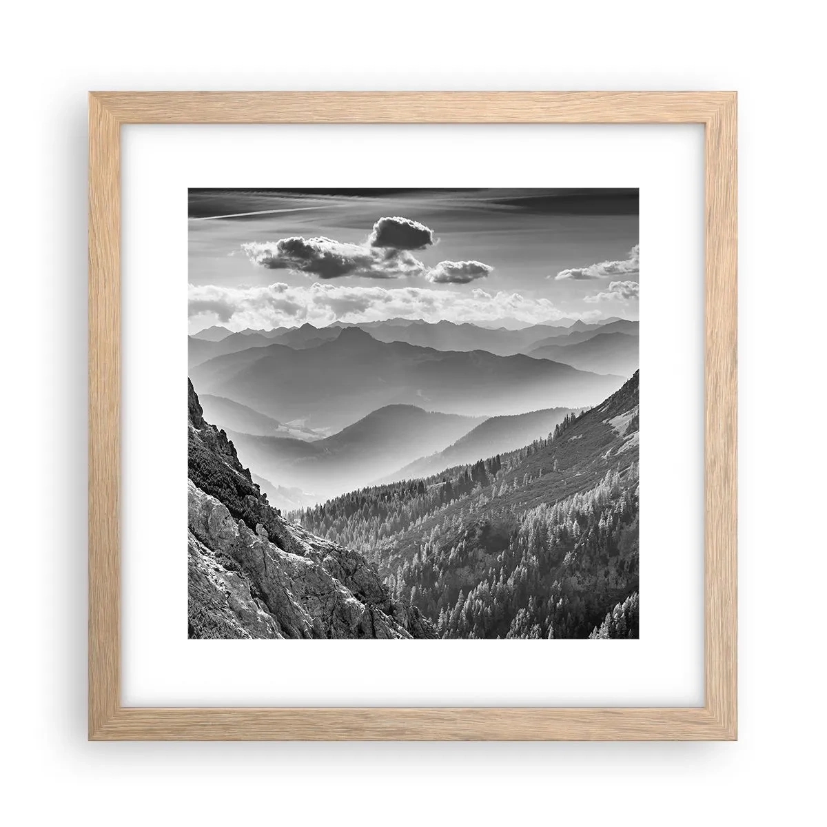 Plakát v rámu světlý dub - Až k obzoru - 30x30 cm