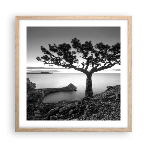 Plakát v rámu světlý dub - Klid až k horizontu - 50x50 cm