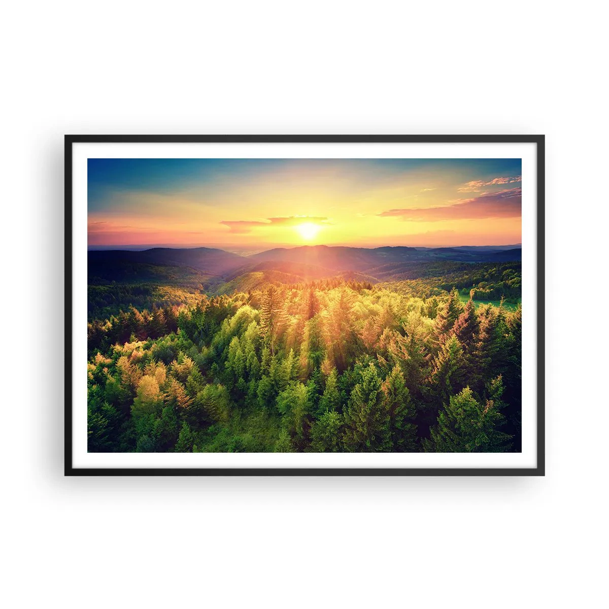 Plakát v černém rámu - Vrcholky a vrcholy - 100x70 cm
