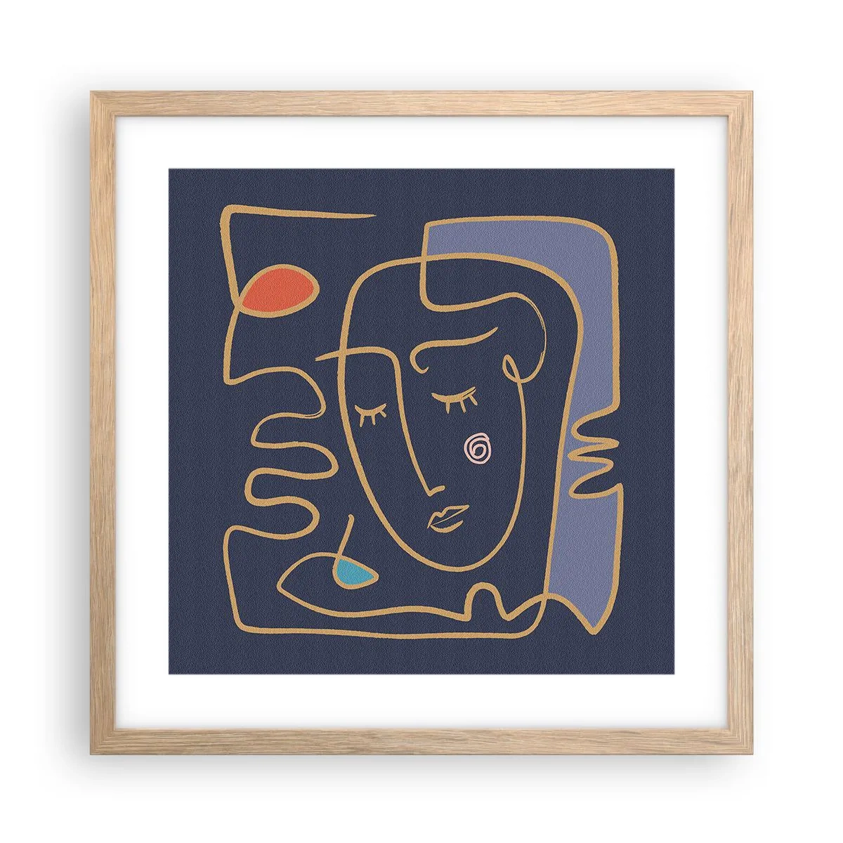 Plakát v rámu světlý dub - V zádumčivosti - 40x40 cm
