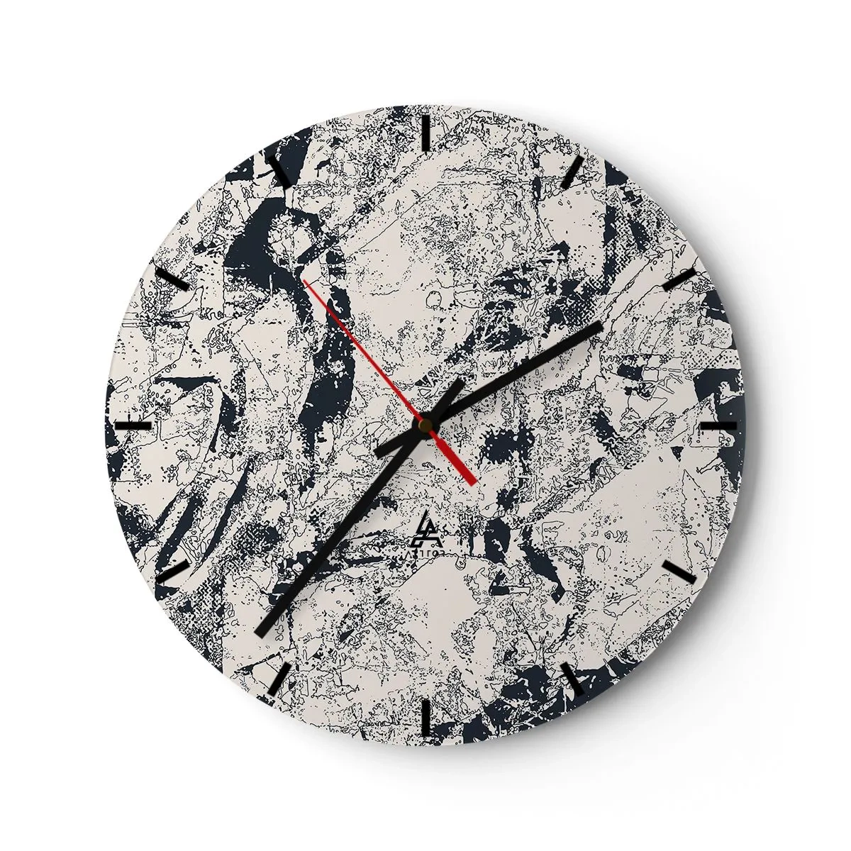 Nástěnné hodiny - Abstraktní kompozice v odstínech černé a šedé - 30x30cm - Prolínání protikladů - Moderní nástěnná dekorace do obývacího pokoje, kuchyně a ložnice ARTTOR