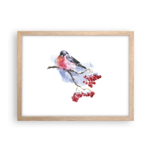 Plakát v rámu světlý dub - Barevná zima - 40x30 cm