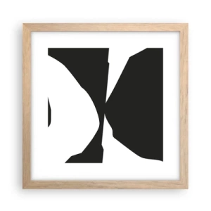 Plakát v rámu světlý dub - Positive-negative - 30x30 cm