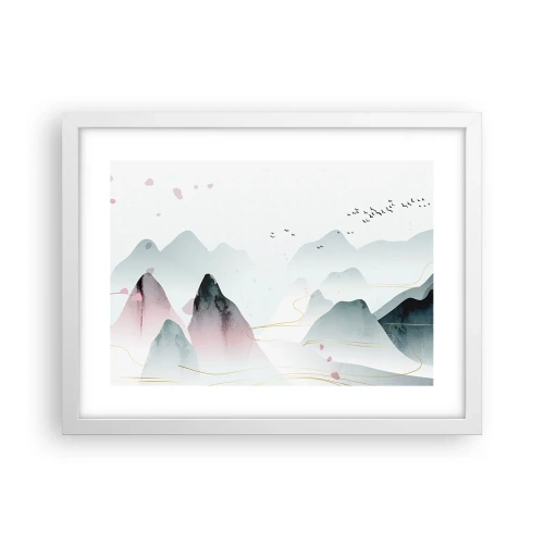 Plakát v bílém rámu - Přes vrcholy - 40x30 cm