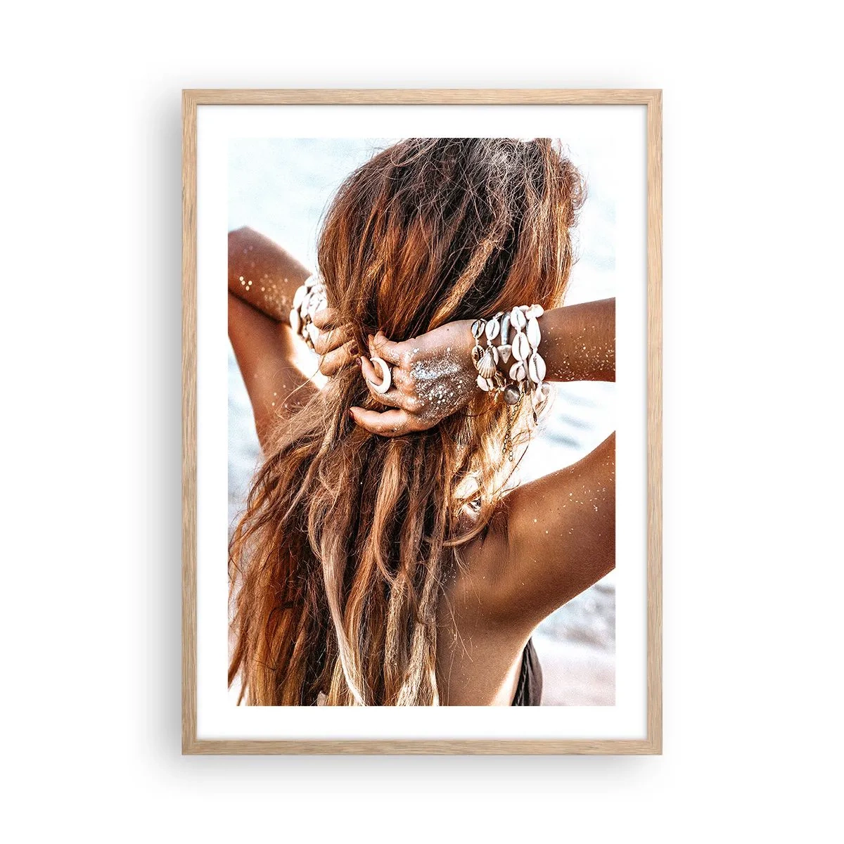 Plakát v rámu světlý dub - Sestra vody a slunce - 50x70 cm