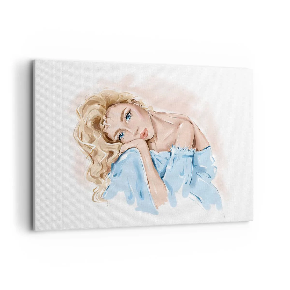 Obraz na plátně - Zasněná v modré - 100x70 cm