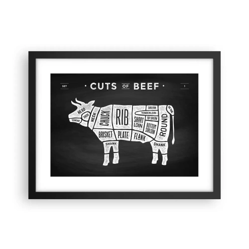Plakát v černém rámu - Slabikář řezníka - 40x30 cm