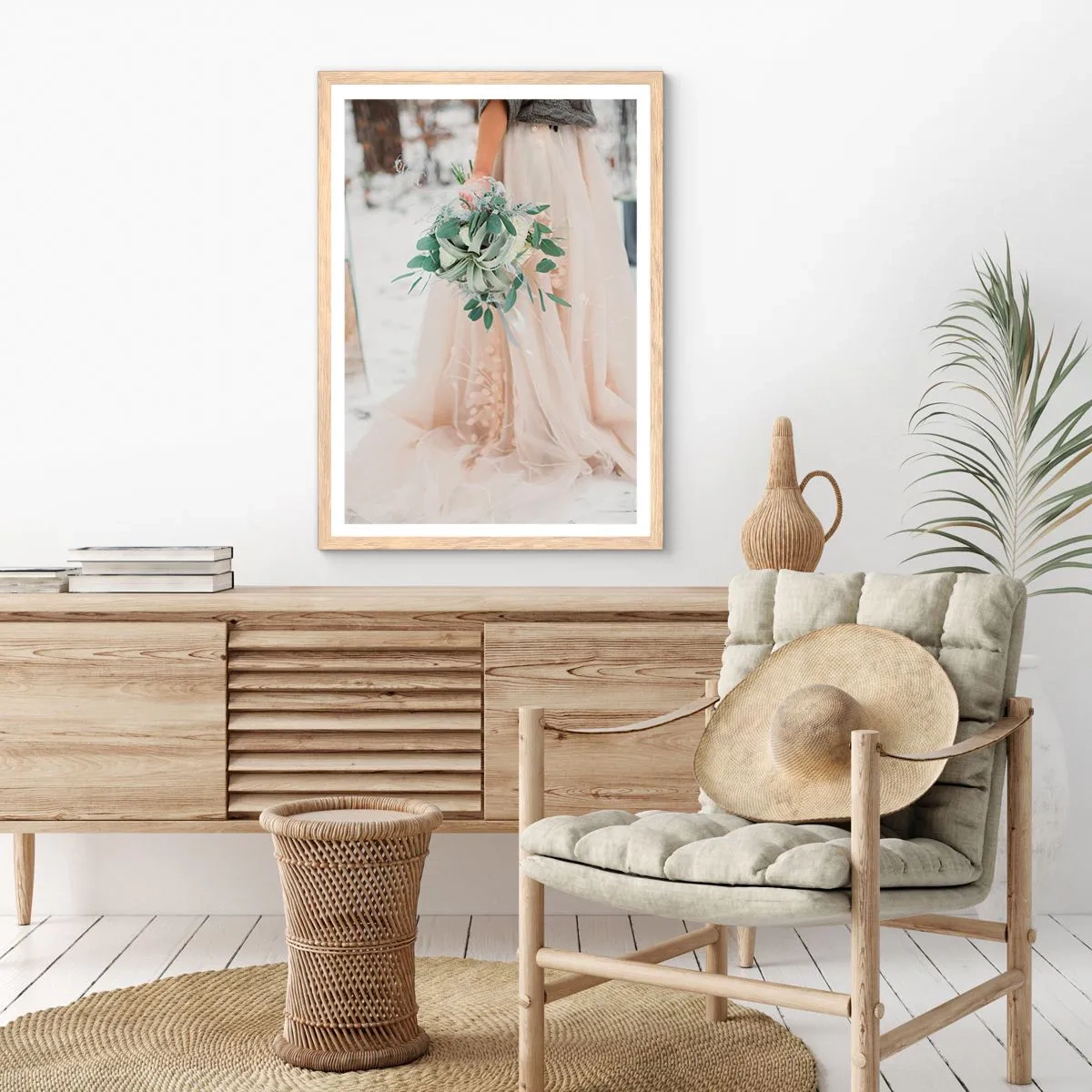 Plakát v rámu světlý dub - A žili šťastně až do smrti - 40x50 cm