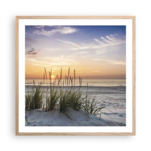 Plakát v rámu světlý dub - Podívej se, představ si a pociť - 60x60 cm