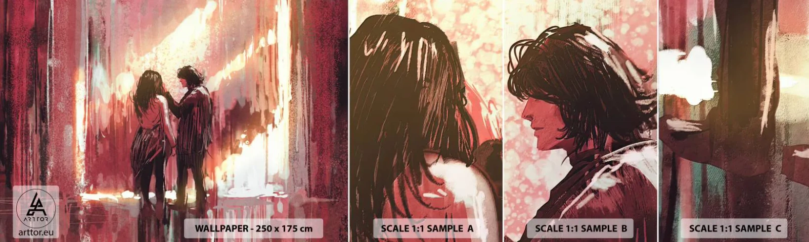 Vzor Fototapety Samolepicí Deluxe Sticker - Věčný příběh lásky - Abstrakce, Žena, Milovat - 100x30 cm