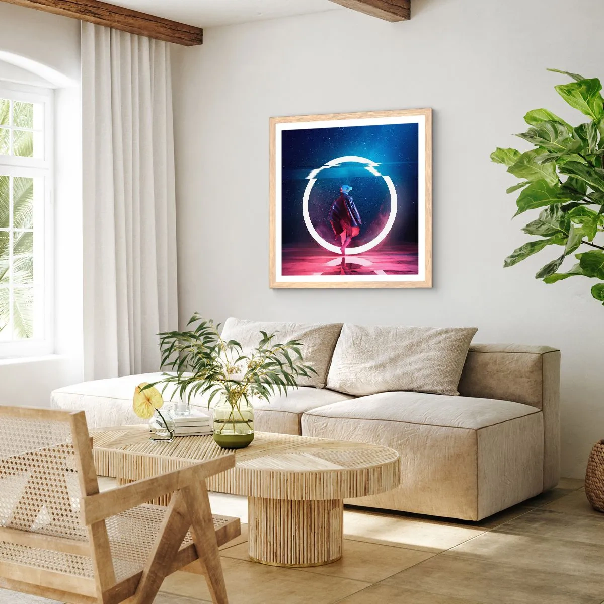 Plakát v rámu světlý dub - Mezi světy - 60x60 cm