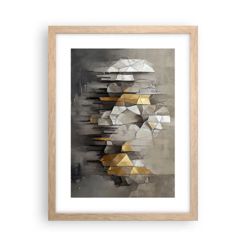 Plakát v rámu světlý dub - Kompozice z ledu a světla - 30x40 cm