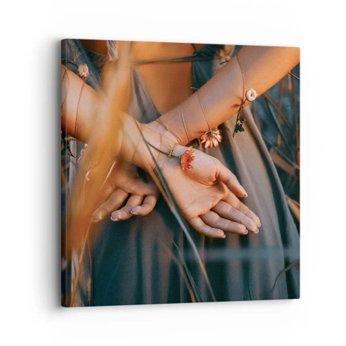 Obraz na plátně - Propojená s přírodou - 30x30 cm