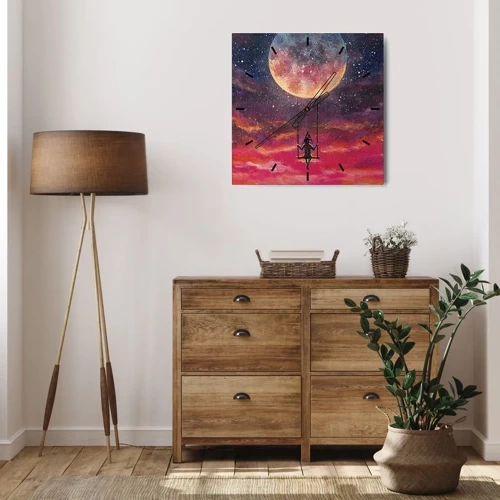 Nástěnné hodiny - Stavět si vzdušné zámky - 30x30 cm