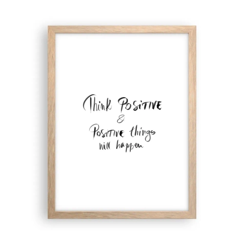 Plakát v rámu světlý dub - Jak žít? - 30x40 cm