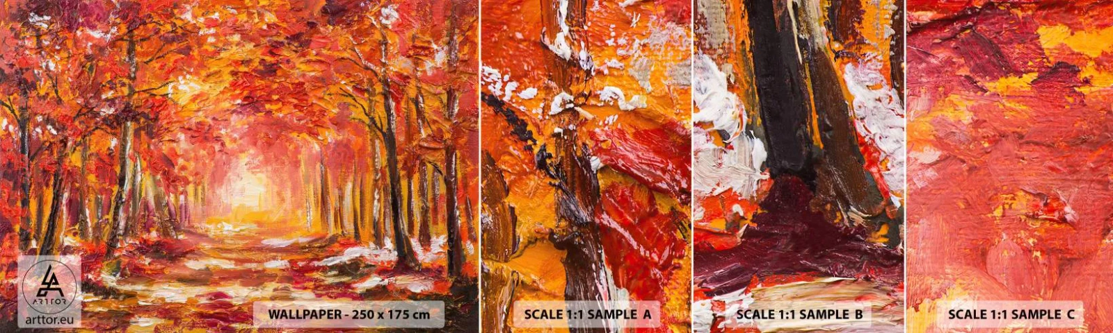 Fototapeta Vzorek Standard Eco - Měděný les - Podzim, Park, Krajina - 100x30 cm