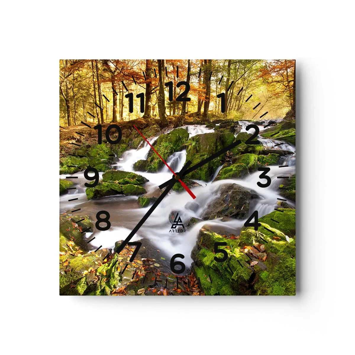 Nástěnné hodiny - Chvatem podzimním lesem - 40x40 cm