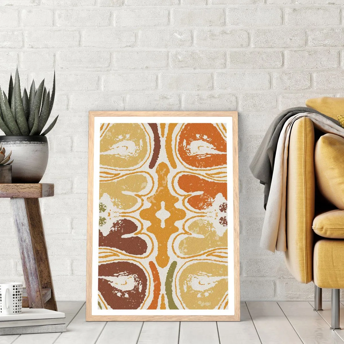 Plakát v rámu světlý dub - Sentimentální abstrakce - 70x100 cm