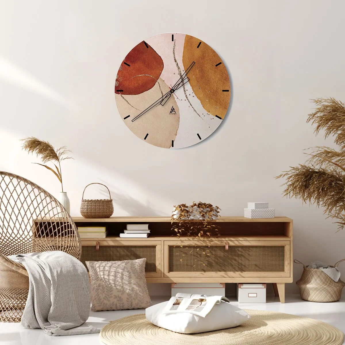 Nástěnné hodiny - Zaoblení a pohyb - 40x40 cm