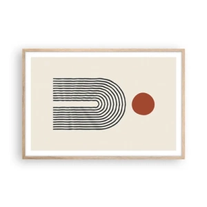 Plakát v rámu světlý dub - Magnetismus tvarů a barev - 91x61 cm