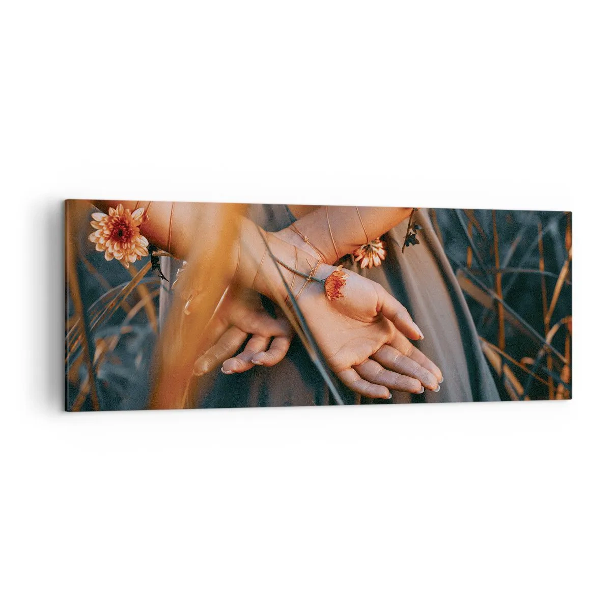 Obraz na plátně - Propojená s přírodou - 140x50 cm