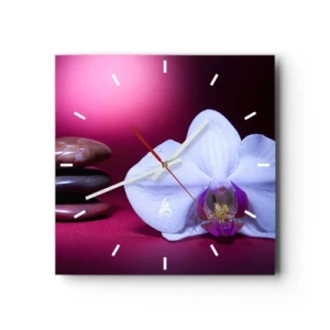 Nástěnné hodiny - Studie svěžesti ve fialové - 30x30 cm