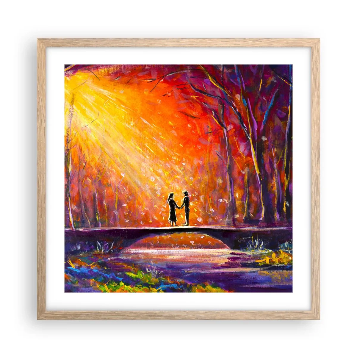 Plakát v rámu světlý dub - Nebe je taky miluje - 50x50 cm