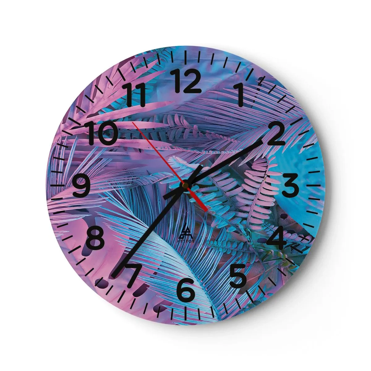 Nástěnné hodiny - Tropy v růžové a modré - 30x30 cm
