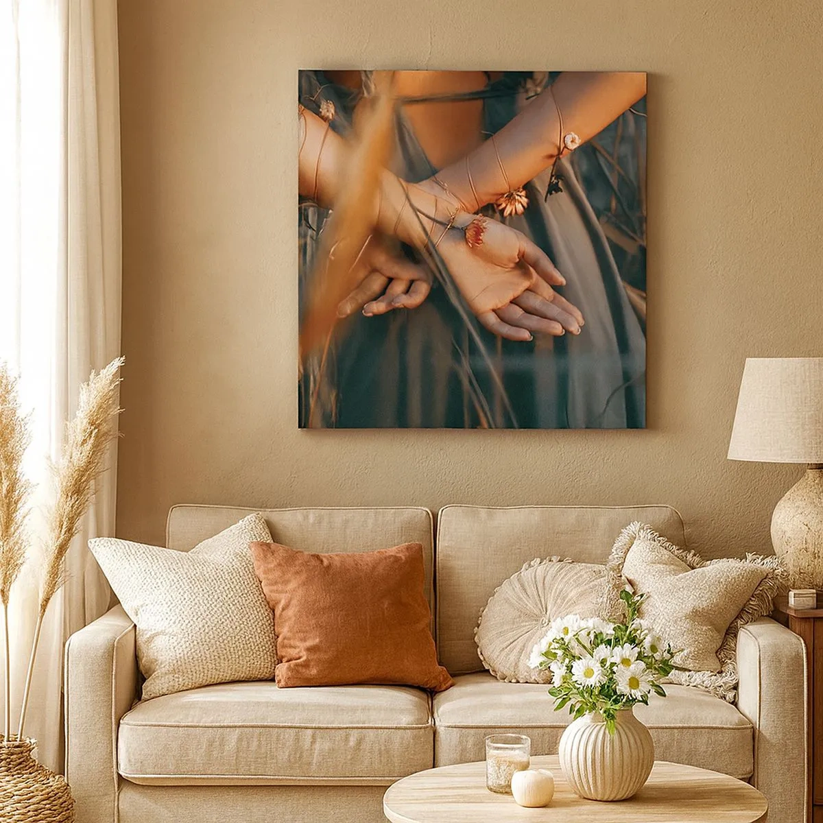 Obraz na plátně - Propojená s přírodou - 30x30 cm