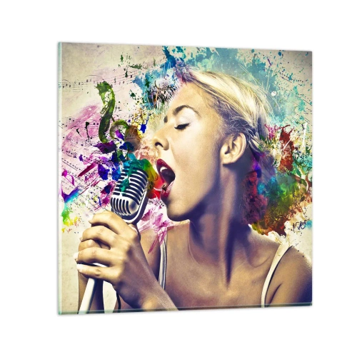 Obraz na skle - Pomalovat hlasem svět - 50x50 cm