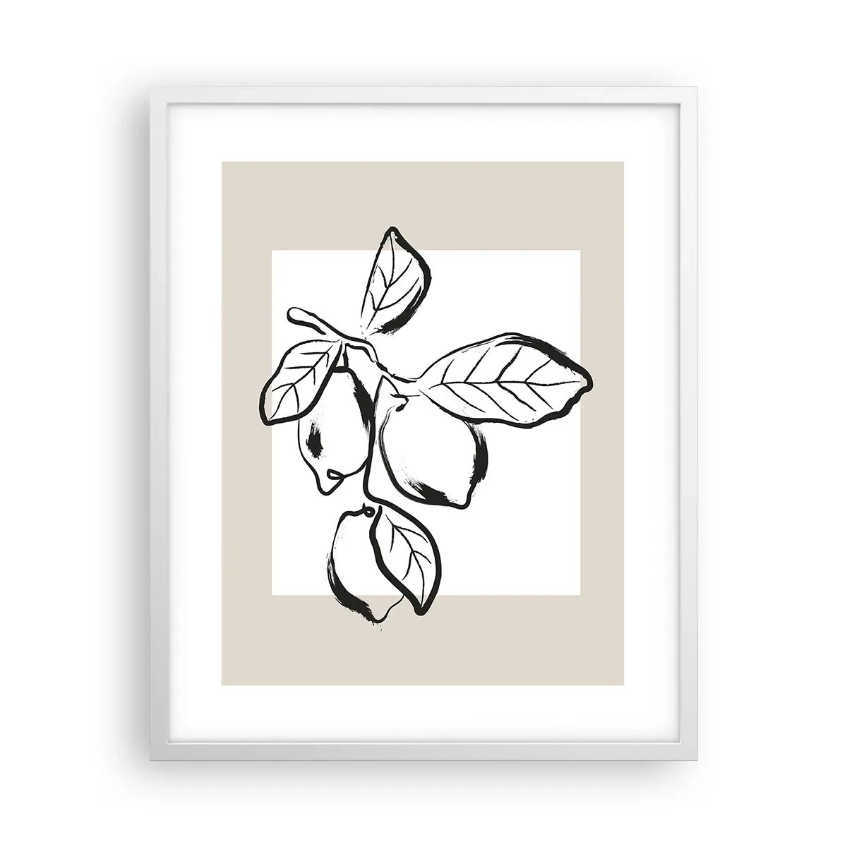 Plakát v bílém rámu - Kde citron dozrává… - 40x50 cm