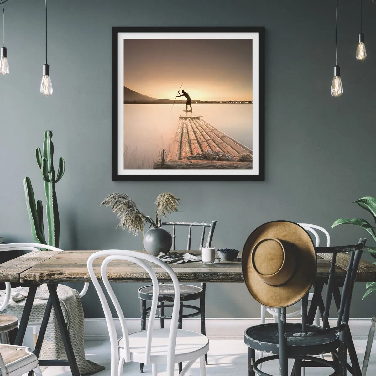 Plakát v černém rámu - Před odpočinkem - 40x40 cm