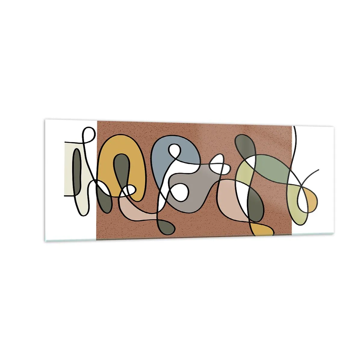 Obraz na skle - Abstrakce, která stojí za úsměv - 140x50 cm