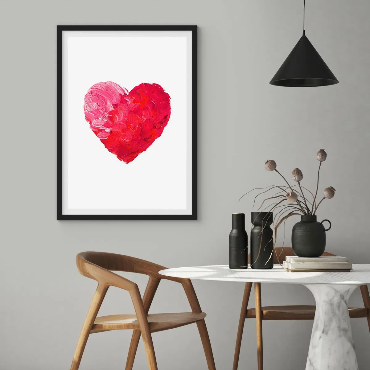 Plakát v černém rámu - All you need is love - 40x50 cm