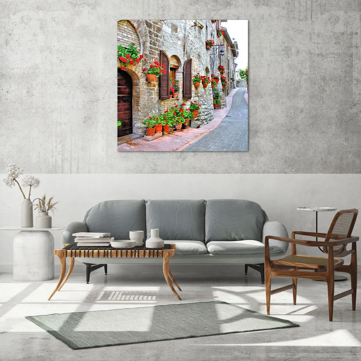 Obraz na skle - Italská atmosféra - 30x30 cm